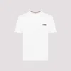 Paul Smith Off White Multi Stripe Emb Cotton T-shirt In Off White