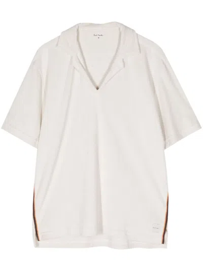Paul Smith Stripe-trim Terry-cloth T-shirt In White
