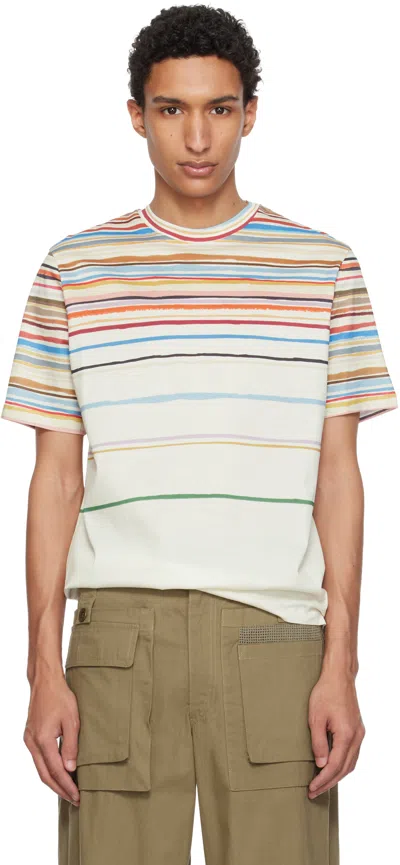 Paul Smith Mens Cairo Stripe Crew Neck Tshirt In Multi