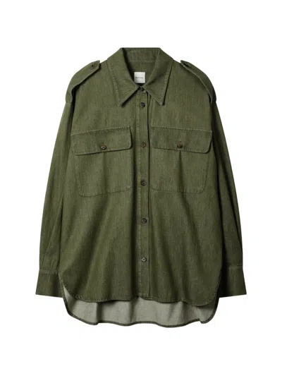 Paul Smith Olive Cotton-twill Utility Shirt In Green