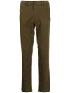 Paul Smith Olive Green Straight-leg Chino Trousers In Olive