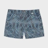 Paul Smith 'optic Geometric' Print Swim Shorts White In White