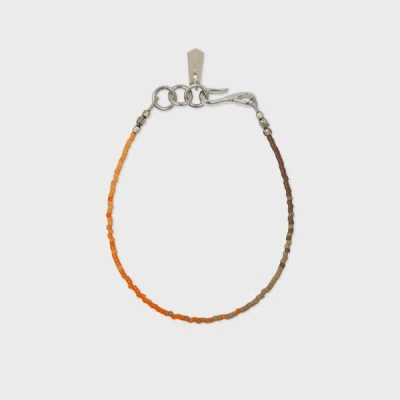 Paul Smith Orange And Brown Beaded Bracelet Multicolour