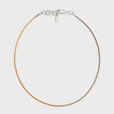 Paul Smith Orange And Brown Beaded Necklace Multicolour