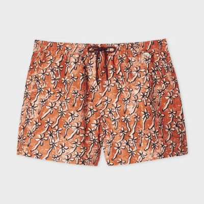 Paul Smith Orange 'field Flowers' Print Swim Shorts