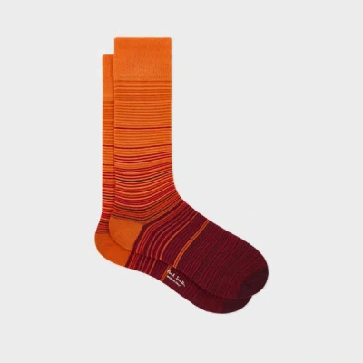Paul Smith Orange Gradient Stripe Socks In Yellow