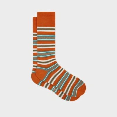 Paul Smith Orange Mixed Striped Socks