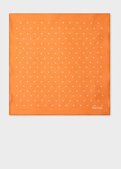Paul Smith Orange Polka Dot Cotton Pocket Square