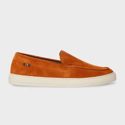 Paul Smith Orange Suede 'simeon' Loafers In Brown