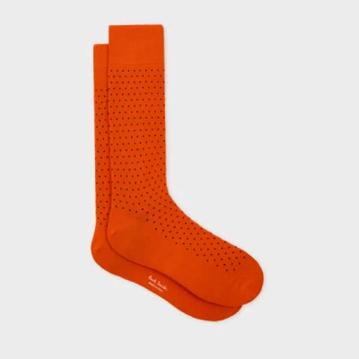 Paul Smith Orange Wool Polka Dot Socks In Multi