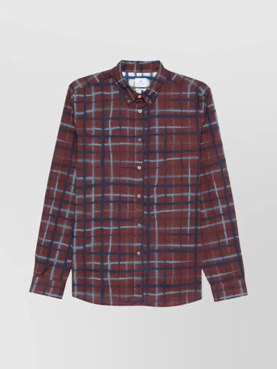 Paul Smith Organic Cotton Check-pattern Shirt In Brown