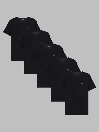 Paul Smith Organic Cotton Crewneck T-shirt 5-pack In Black