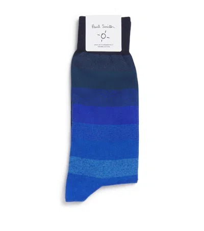 Paul Smith Organic Cotton Livio Ombré Socks In Black