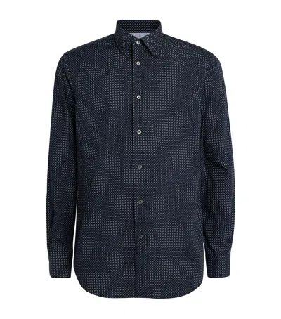 Paul Smith Organic Cotton Paisely Shirt In Navy