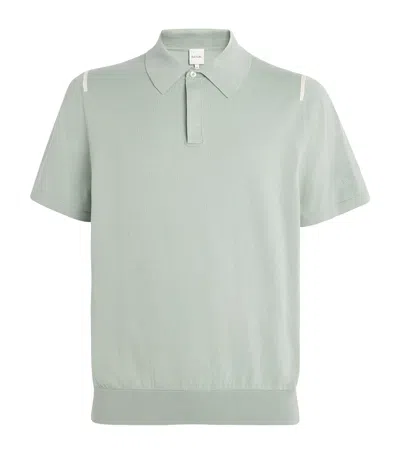 Paul Smith Green Organic Cotton Knitted Polo Shirt