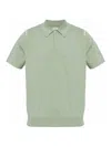 Paul Smith Green Organic Cotton Knitted Polo Shirt In Gray