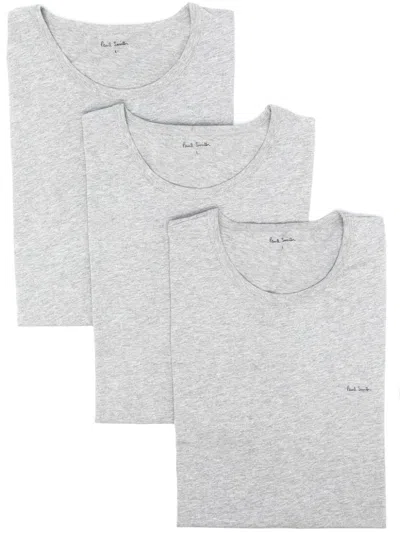 Paul Smith Organic Cotton T-shirt (pack Of Three) In Grey