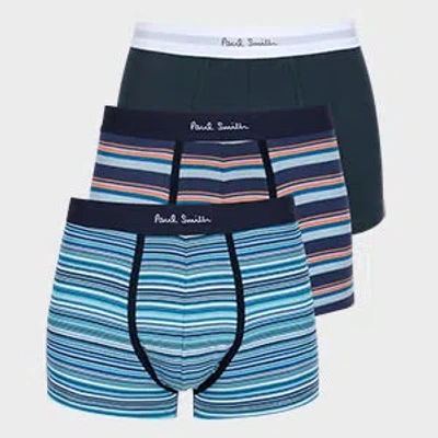 Paul Smith Organic-cotton Mix Stripe Boxer Briefs Three Pack Multicolour