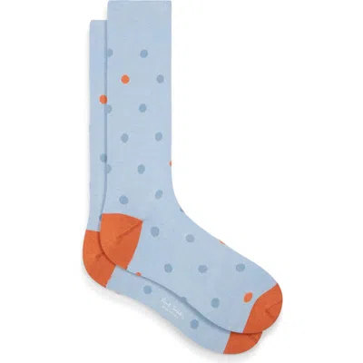 Paul Smith Orlando Polka Dot Dress Socks In Blue