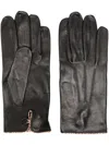 Paul Smith Striped Trim Leather Gloves In Black