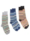 Paul Smith Three-pack Multicolor Signature Stripe Socks In Multicolour