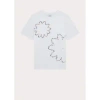 PAUL SMITH OUTLINED FLORAL INK STAIN T-SHIRT COL: 01 WHITE, SIZE: L