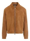Paul Smith Oversized Leather Jacket In Brown