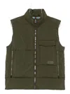 Paul Smith Sleeveless Quilted Jacket With High Collar In Green
