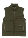 Paul Smith Sleeveless Quilted Jacket With High Collar In Green
