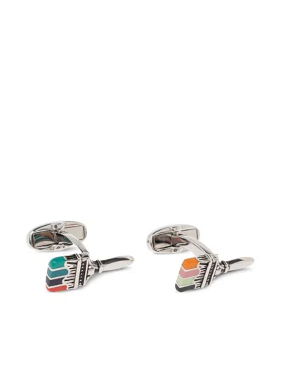 Paul Smith Paint Brush Cufflinks In Silver
