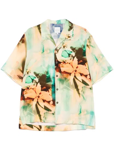 Paul Smith Painted Photograph-print Shirt In Green
