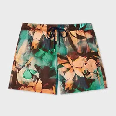 Paul Smith 'painted Photograph' Swim Shorts Green