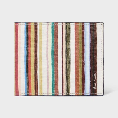 Paul Smith 'painted Signature Stripe' Compact Billfold Wallet Multicolour