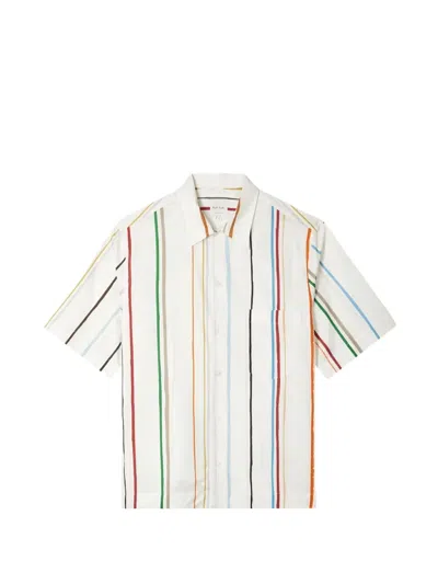 Paul Smith Painted Signature Stripe Short-sleeve Shirt In Multi