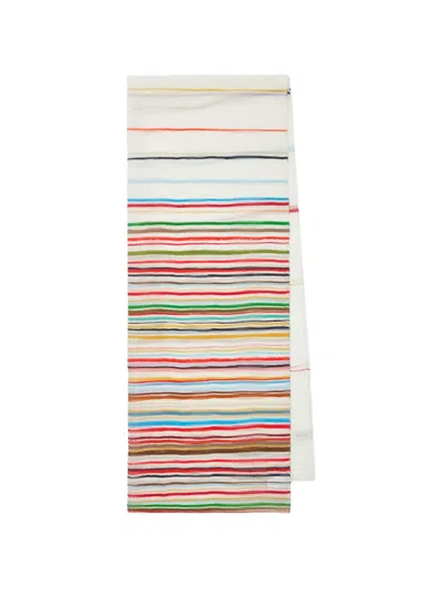 Paul Smith Painted Stripe Silk Scarf In Multi