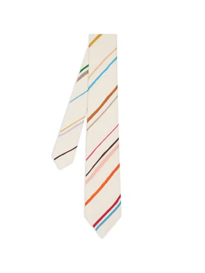 Paul Smith Painted Stripe-print Tie In Burgundy