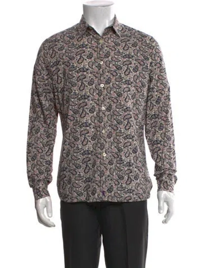 Pre-owned Paul Smith Paisley Print Long Sleeve Dress Shirt In Multi