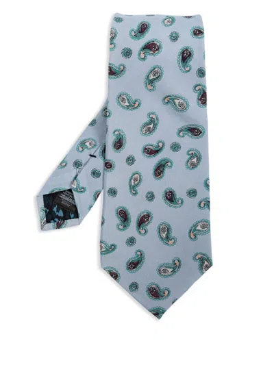 Paul Smith Paisley-print Tie In Blue