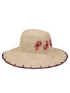 Paul Smith Paisley Straw Hat With Contrasting Decorations In Brown