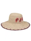 Paul Smith Paisley Straw Hat With Contrasting Decorations In Brown