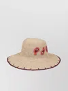 Paul Smith Paisley Straw Hat With Contrasting Decorations In Brown
