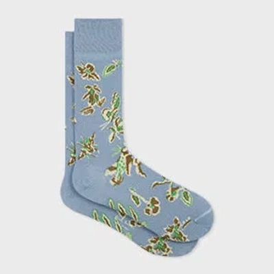 Paul Smith Pale Blue Cotton-blend 'bohemia' Socks