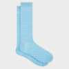 PAUL SMITH PALE BLUE COTTON-BLEND POLKA DOT SOCKS