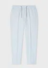 Paul Smith Pale Blue Linen Drawstring Trousers In Blue