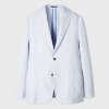 Paul Smith Pale Blue Linen Patch-pocket Unlined Blazer In Blue