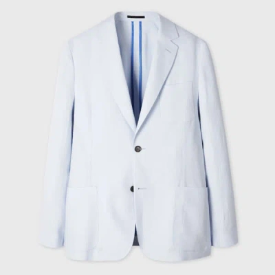 Paul Smith Pale Blue Linen Patch-pocket Unlined Blazer