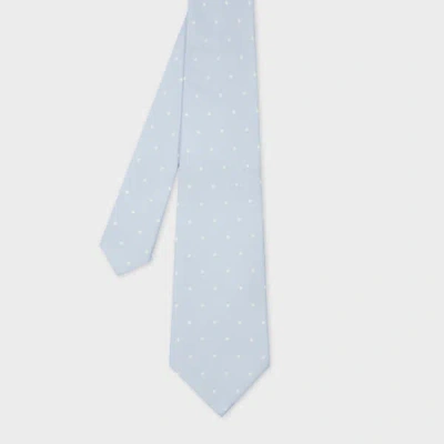 Paul Smith Pale Blue Polka Dot Tie In Gray