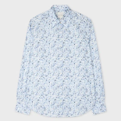 Paul Smith Pale Blue Slim-fit 'pencil Floral' Shirt