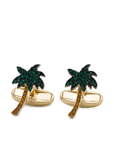 Paul Smith Palm-tree Brass Cufflinks In Metallic