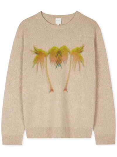 Paul Smith Palm Tree Sweater In Nude